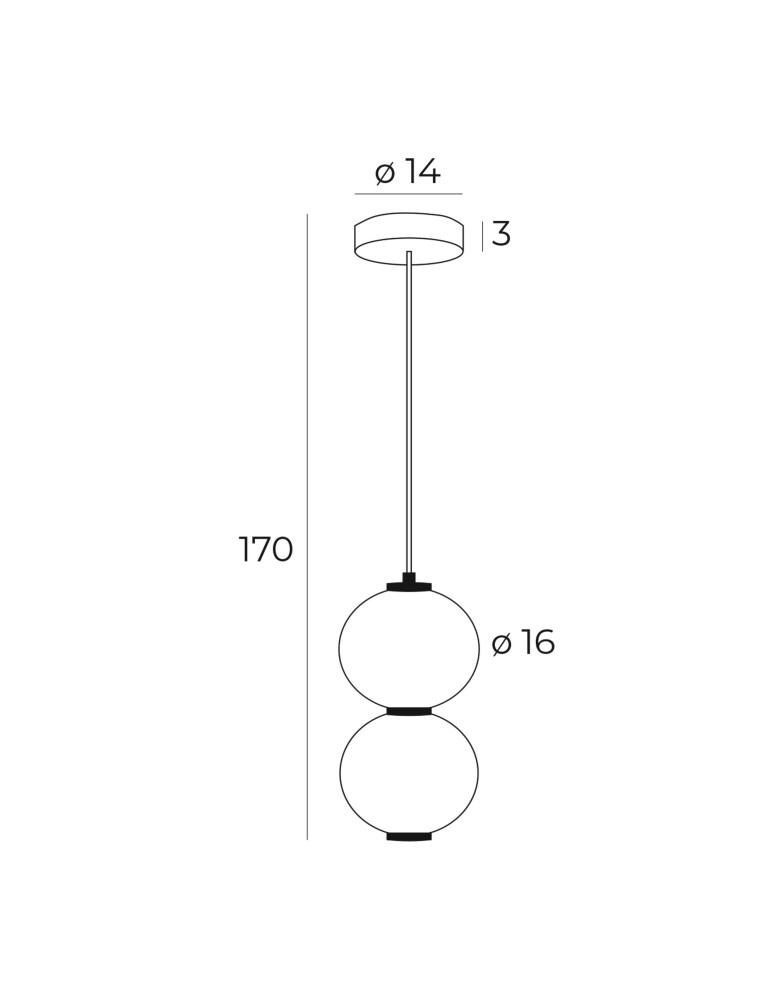 Designer pendant lamps - Maxlight Tama LED 16W 3000K Double Pendant Lamp Black P0469. - product kolory-swiatla.pl 5