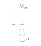 Designer pendant lamps - Maxlight Tama LED 23W 3000K Triple Pendant Lamp Black P0470. - product 5