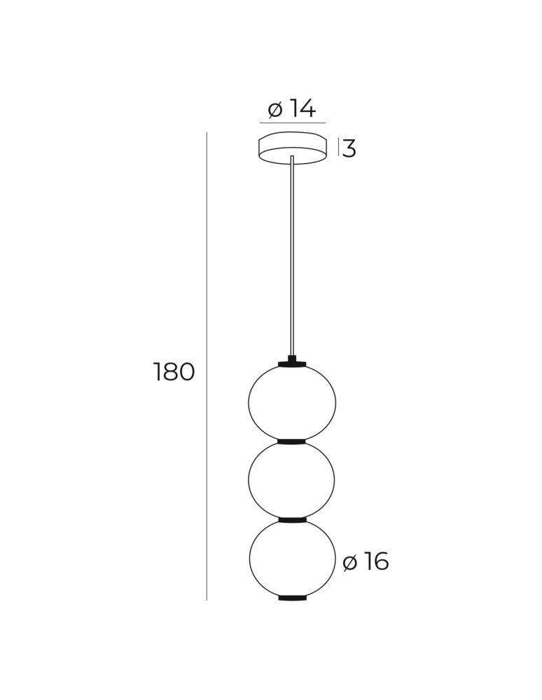 Designer pendant lamps - Maxlight Tama LED 23W 3000K Triple Pendant Lamp Black P0470. - product kolory-swiatla.pl 6