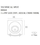 LED flush-mounted lamps - Maxlight Technical Spot 8W recessed luminaire H0068. - product 3