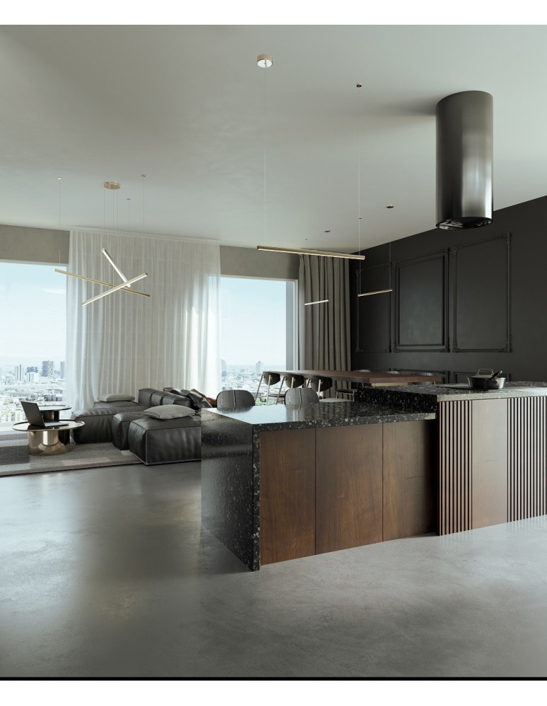 Gold pendant lamps - Maxlight Pendant Lamp Trio 1 Brushed Gold P0475D - product kolory-swiatla.pl 2