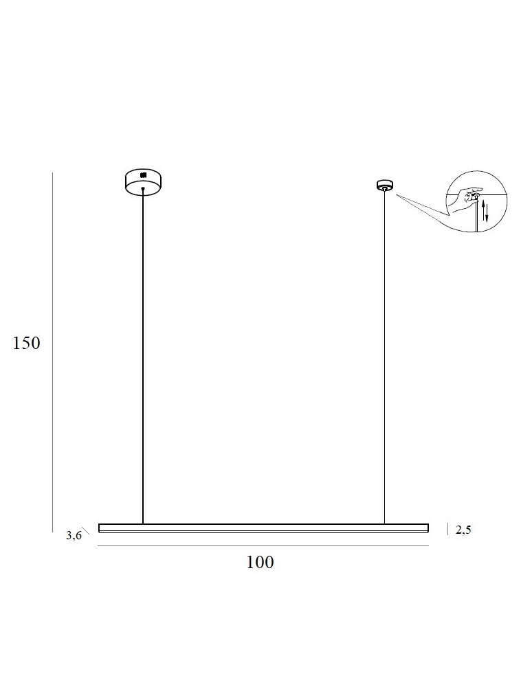 Gold pendant lamps - Maxlight Pendant Lamp Trio 1 Brushed Gold P0475D - product kolory-swiatla.pl 4