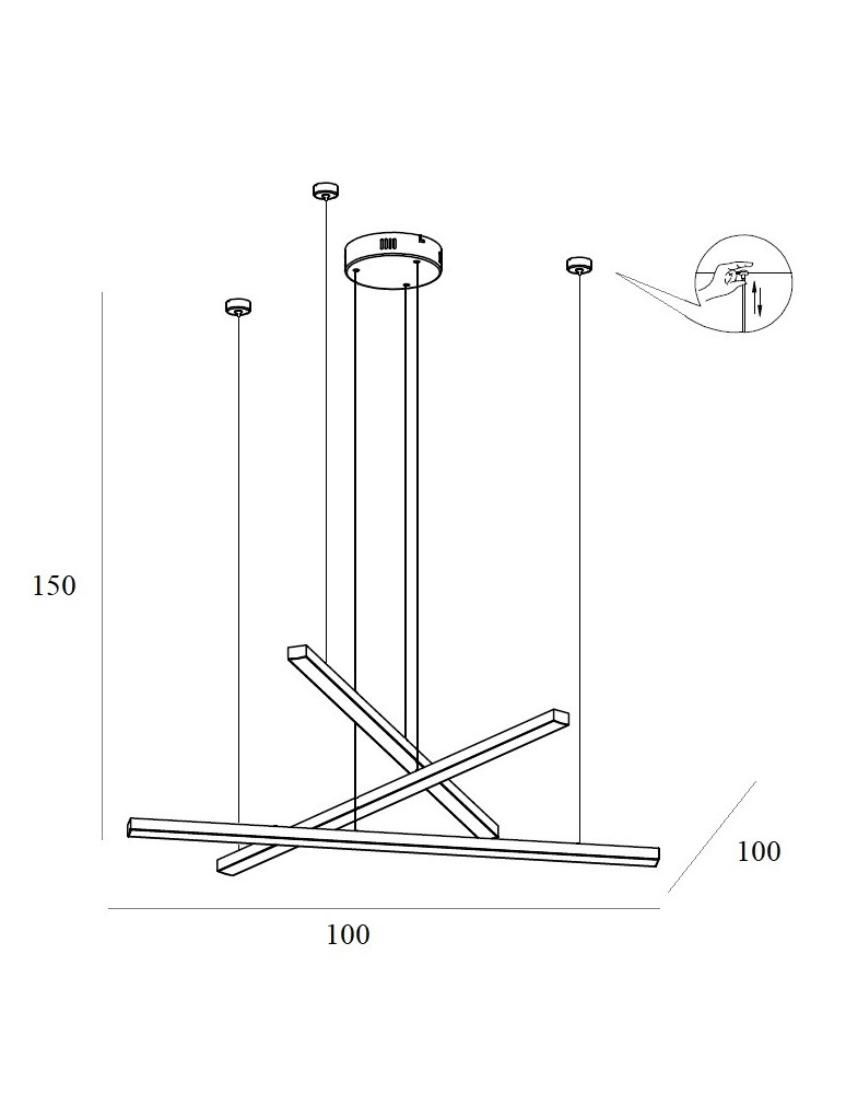 Gold pendant lamps - Maxlight Pendant Lamp Trio 3 Brushed Gold P0474D - product kolory-swiatla.pl 4