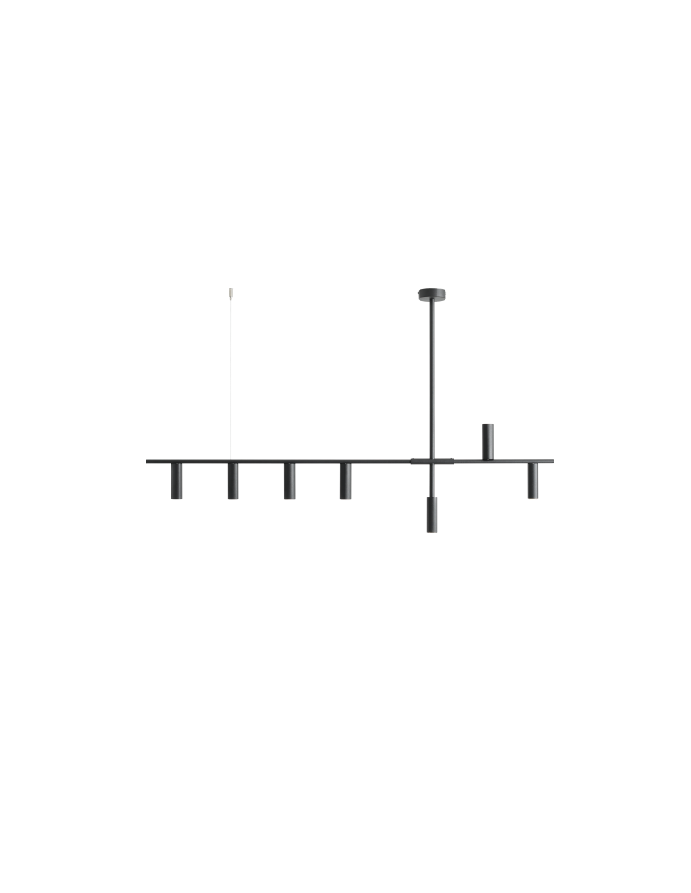 Pendant lamps over the island - Aldex Pendant Lamp Trevo 7 All Black 7 x 35W (1104T1) - product kolory-swiatla.pl 1