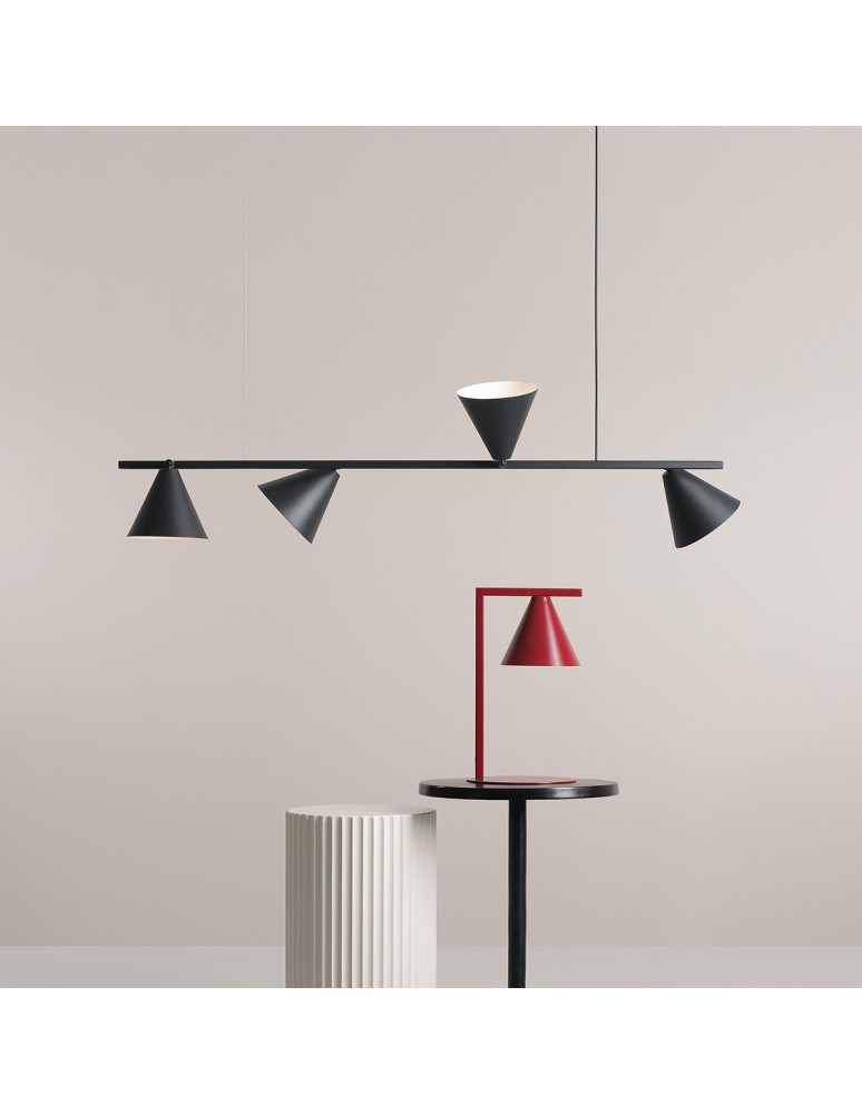 Pendant lamps over the island - Aldex Pendant Lamp Form 4 Black 4 x max 15W LED (1108L1) - product kolory-swiatla.pl 4