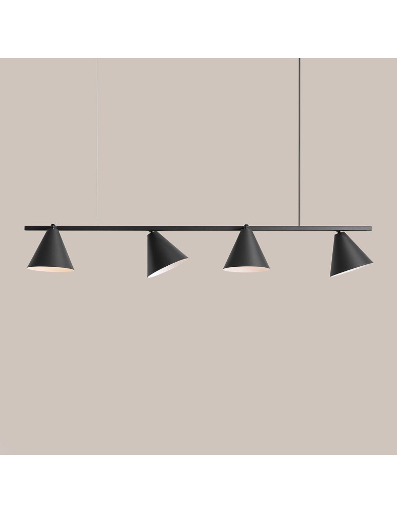 Pendant lamps over the island - Aldex Pendant Lamp Form 4 Black 4 x max 15W LED (1108L1) - product kolory-swiatla.pl 5