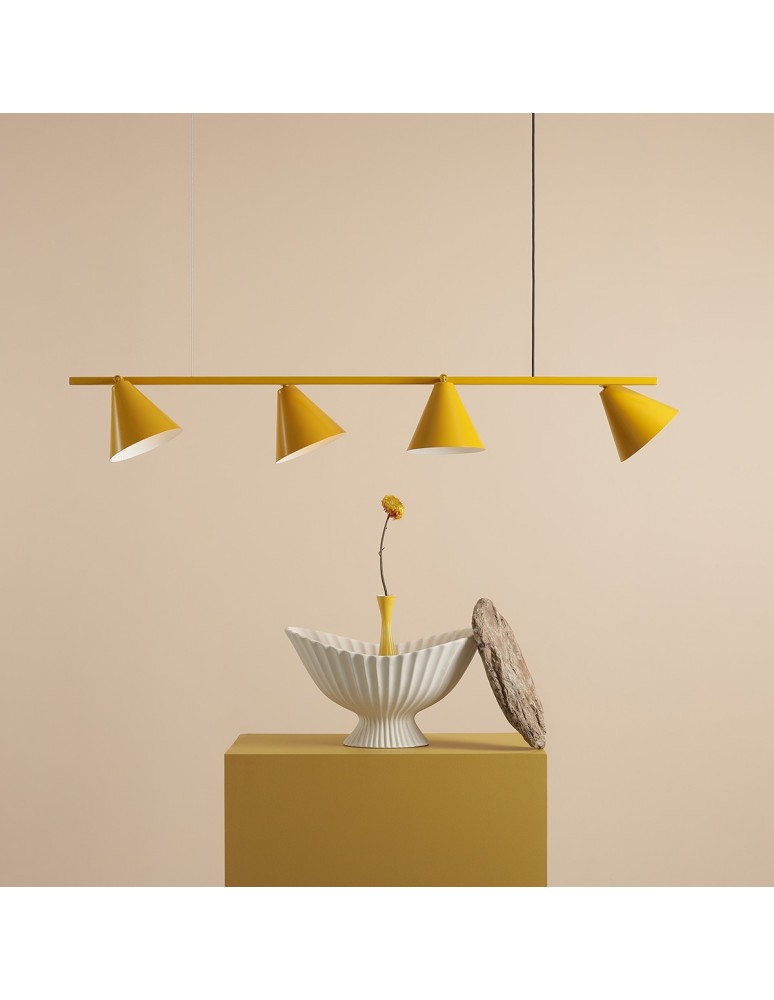 Yellow pendant lamps - Aldex Pendant Lamp Form 4 Mustard 4 x max 15W LED (1108L14) - product kolory-swiatla.pl 7