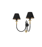 Wall lamps with lampshade - Aldex Wall lamp Roma 2 Black 2 x max 10W LED (1118D1) - product 1