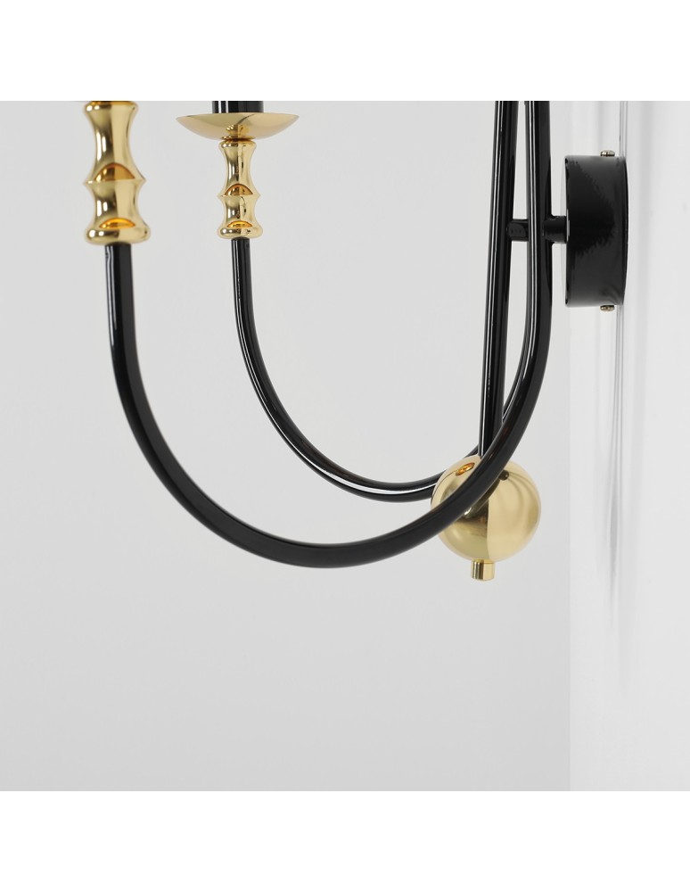 Wall lamps with lampshade - Aldex Wall lamp Roma 2 Black 2 x max 10W LED (1118D1) - product kolory-swiatla.pl 3