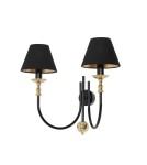 Wall lamps with lampshade - Aldex Wall lamp Roma 2 Black 2 x max 10W LED (1118D1) - product 5