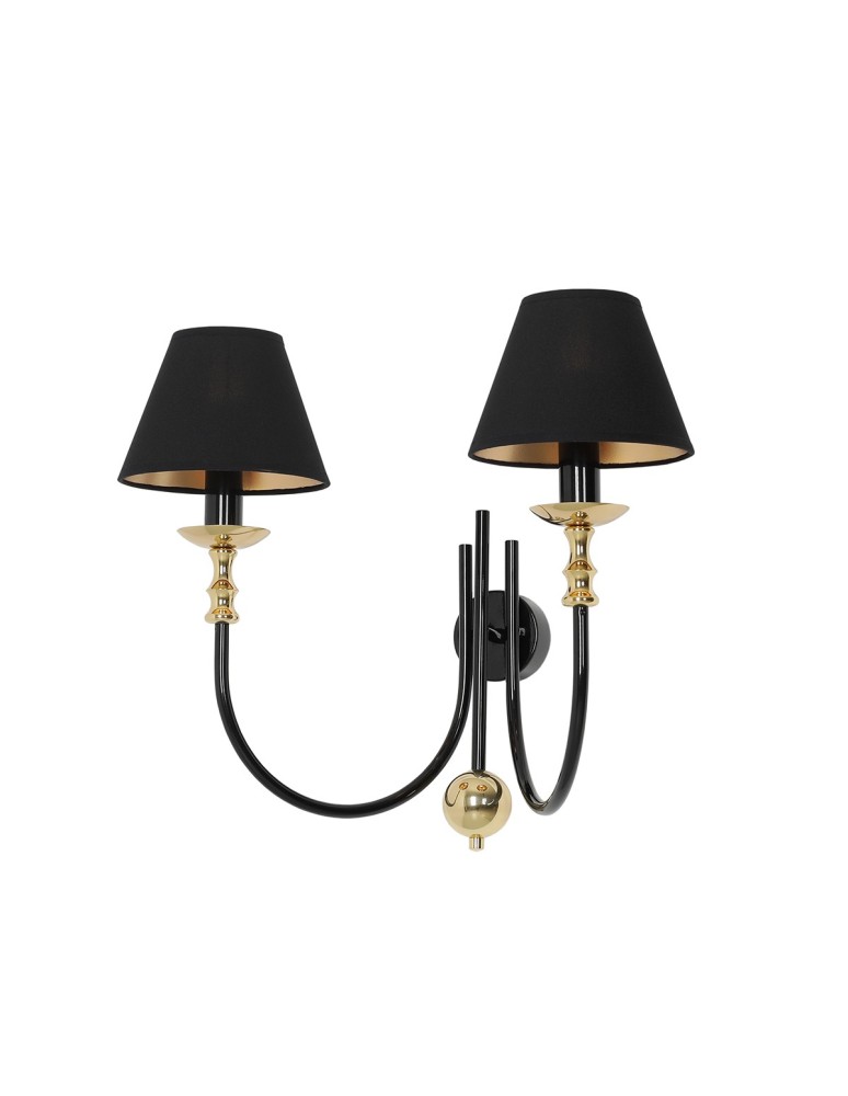 Wall lamps with lampshade - Aldex Wall lamp Roma 2 Black 2 x max 10W LED (1118D1) - product kolory-swiatla.pl 5