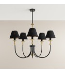 Chandelier with lampshade - Aldex Chandelier Roma 5 Black 5 x max 10W LED (1118F1) - product 2