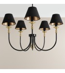 Chandelier with lampshade - Aldex Chandelier Roma 5 Black 5 x max 10W LED (1118F1) - product 3