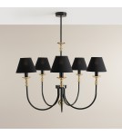 Chandelier with lampshade - Aldex Chandelier Roma 5 Black 5 x max 10W LED (1118F1) - product 4