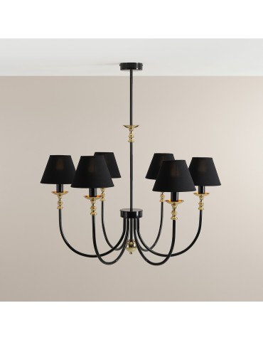 Aldex Żyrandol Roma 6 Czarny 6 x max 10W LED (1118K1) - produkt 2