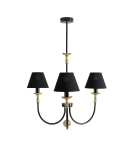 Chandelier with lampshade - Aldex Chandelier Roma 3 Black 3 x max 10W LED (1118E_1) - product 1