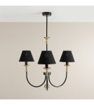 Chandelier with lampshade - Aldex Chandelier Roma 3 Black 3 x max 10W LED (1118E_1) - product 4