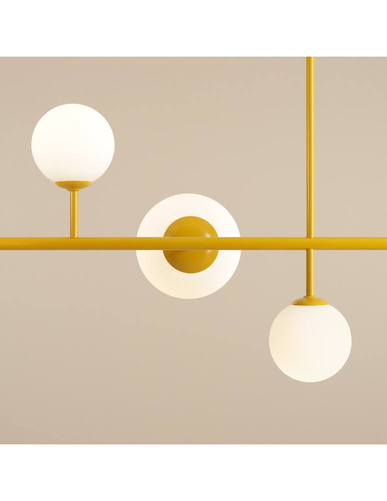 Yellow pendant lamps - Aldex Dione 6 Mustard Pendant Lamp 4 x max 10W LED / 2 x max 15W LED (1092K14) - product kolory-swiatla.pl 2