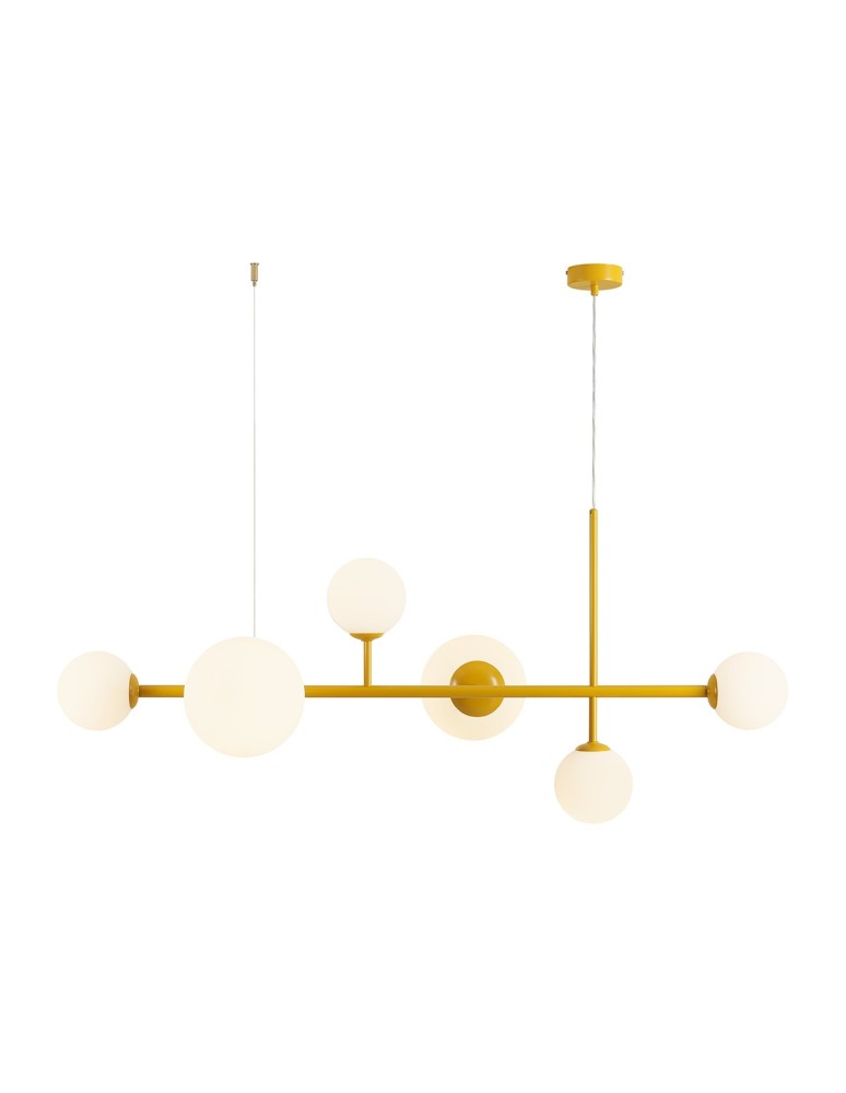 Yellow pendant lamps - Aldex Dione 6 Mustard Pendant Lamp 4 x max 10W LED / 2 x max 15W LED (1092K14) - product kolory-swiatla.pl 5