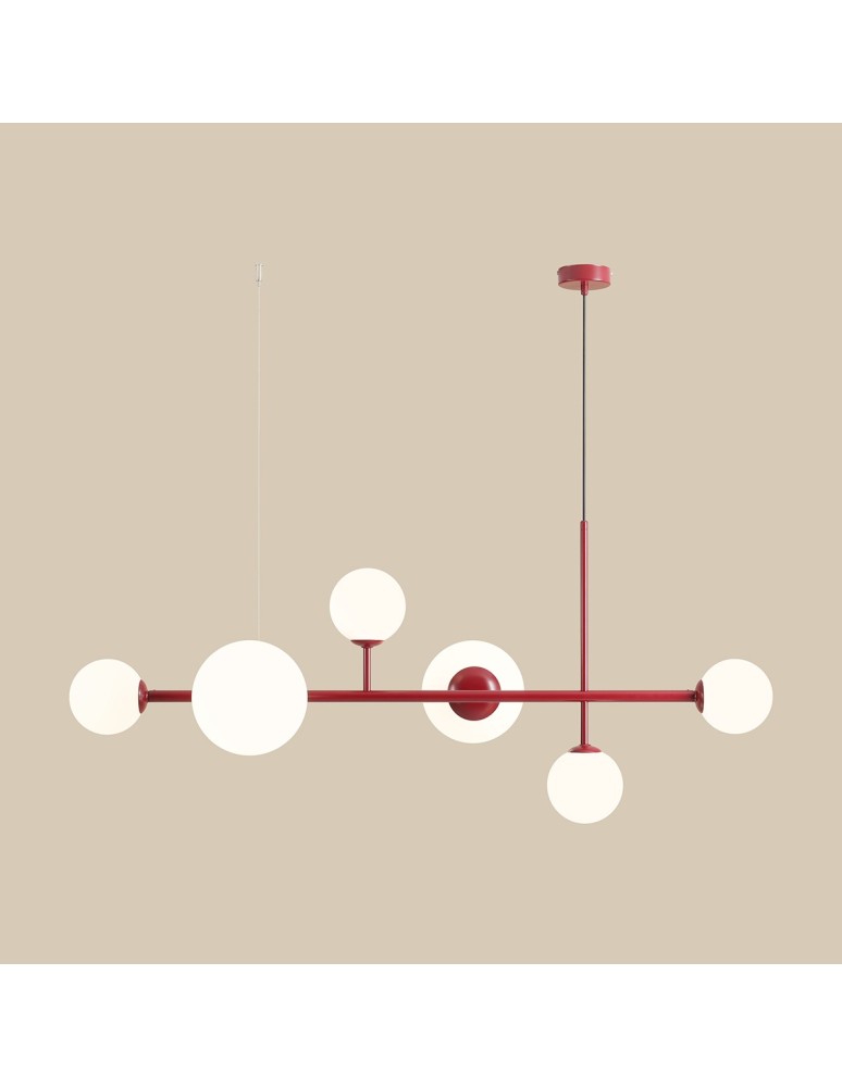 Red pendant lamps - Aldex Dione 6 Red Wine Pendant Lamp 4 x max 10W LED / 2 x max 15W LED (1092K15). - product kolory-swiatla.pl 5