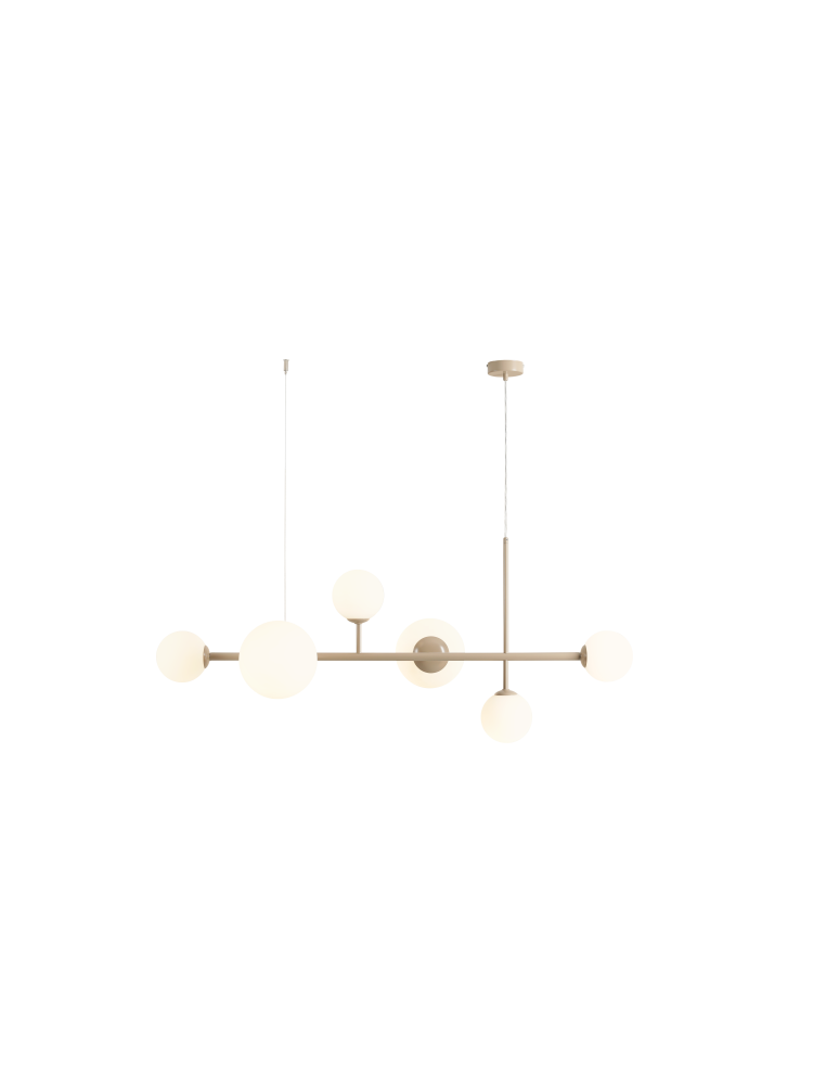 Beige pendant lamps - Aldex Pendant Lamp Dione 6 Beige 4 x max 10W LED / 2 x max 15W LED (1092K17) - product kolory-swiatla.pl 1