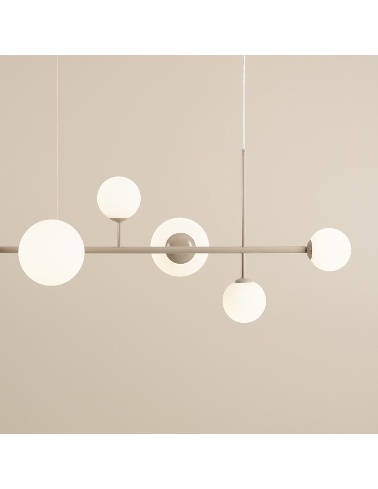 Beige pendant lamps - Aldex Pendant Lamp Dione 6 Beige 4 x max 10W LED / 2 x max 15W LED (1092K17) - product kolory-swiatla.pl 2