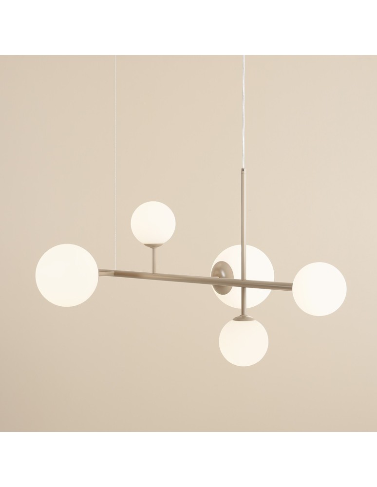 Beige pendant lamps - Aldex Pendant Lamp Dione 6 Beige 4 x max 10W LED / 2 x max 15W LED (1092K17) - product kolory-swiatla.pl 5