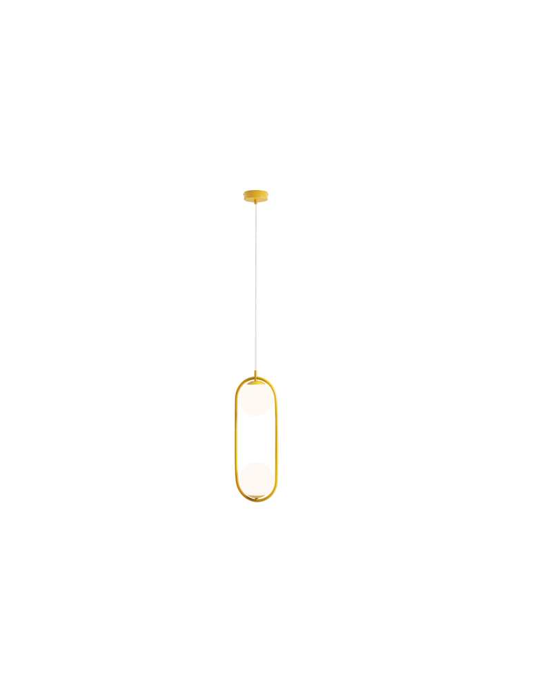 Yellow pendant lamps - Aldex Riva 2 Mustard Pendant Lamp 2 x max 10W LED (1086H14) - product kolory-swiatla.pl 1