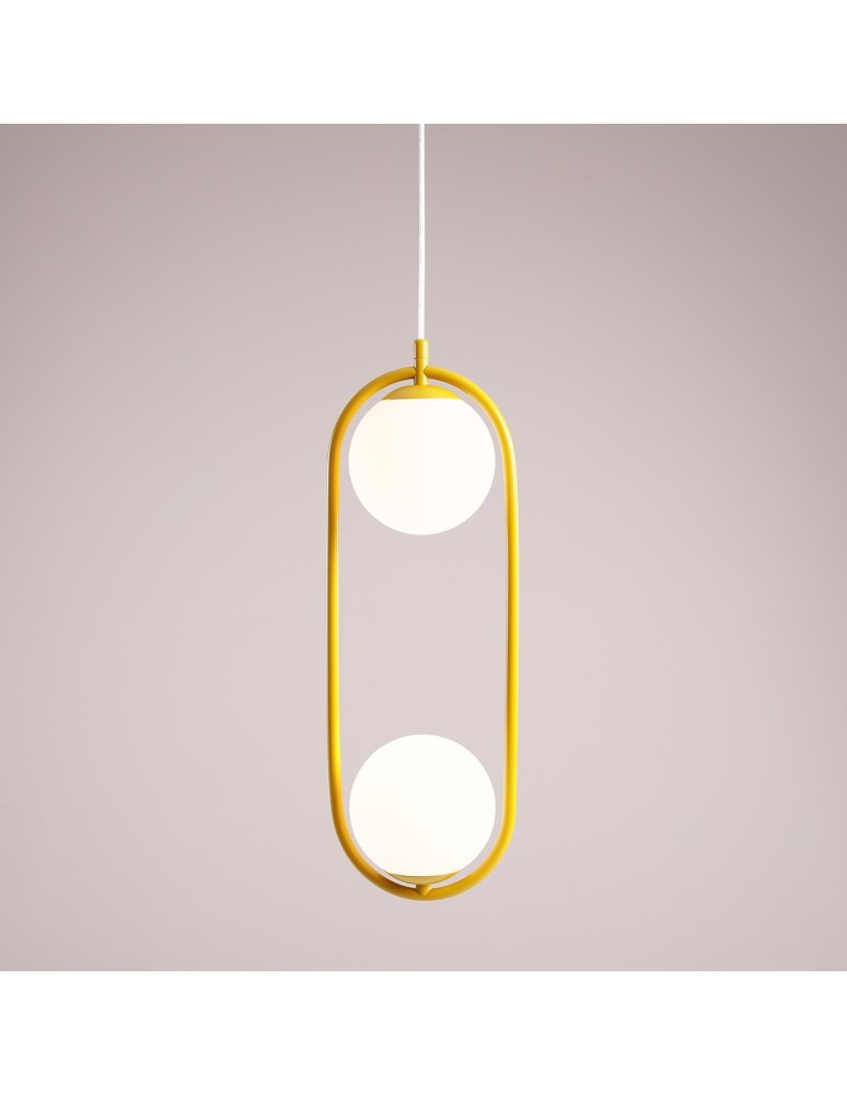 Yellow pendant lamps - Aldex Riva 2 Mustard Pendant Lamp 2 x max 10W LED (1086H14) - product kolory-swiatla.pl 2