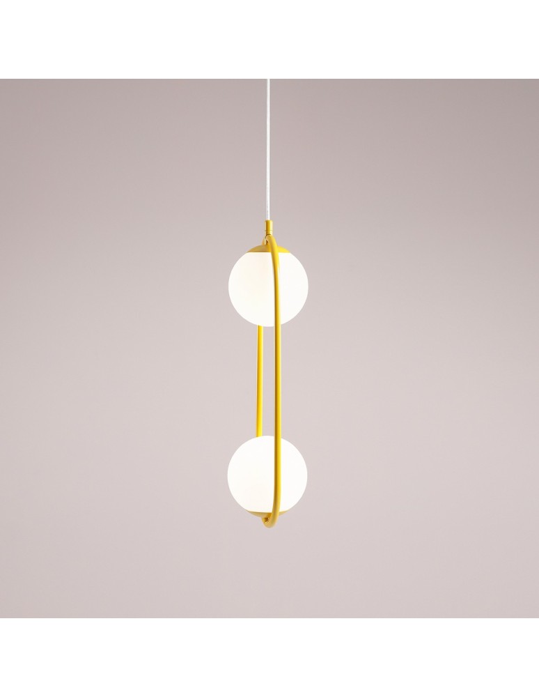 Yellow pendant lamps - Aldex Riva 2 Mustard Pendant Lamp 2 x max 10W LED (1086H14) - product kolory-swiatla.pl 4