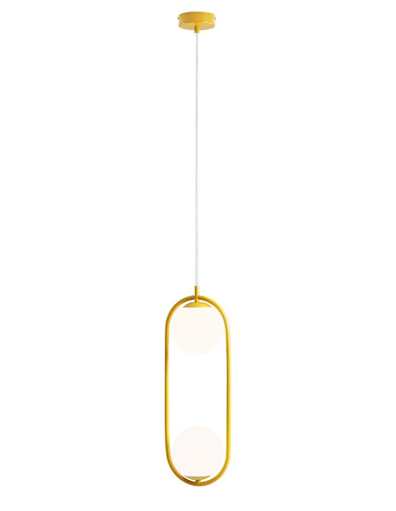 Yellow pendant lamps - Aldex Riva 2 Mustard Pendant Lamp 2 x max 10W LED (1086H14) - product kolory-swiatla.pl 6