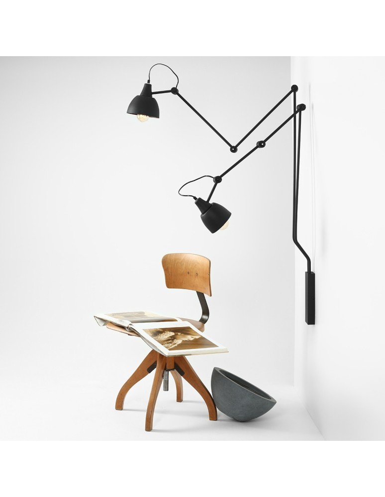 Cantilever wall lamps - Aldex Wall lamp Aida 2 Black 2 x max 15W LED (842D) - product kolory-swiatla.pl 3