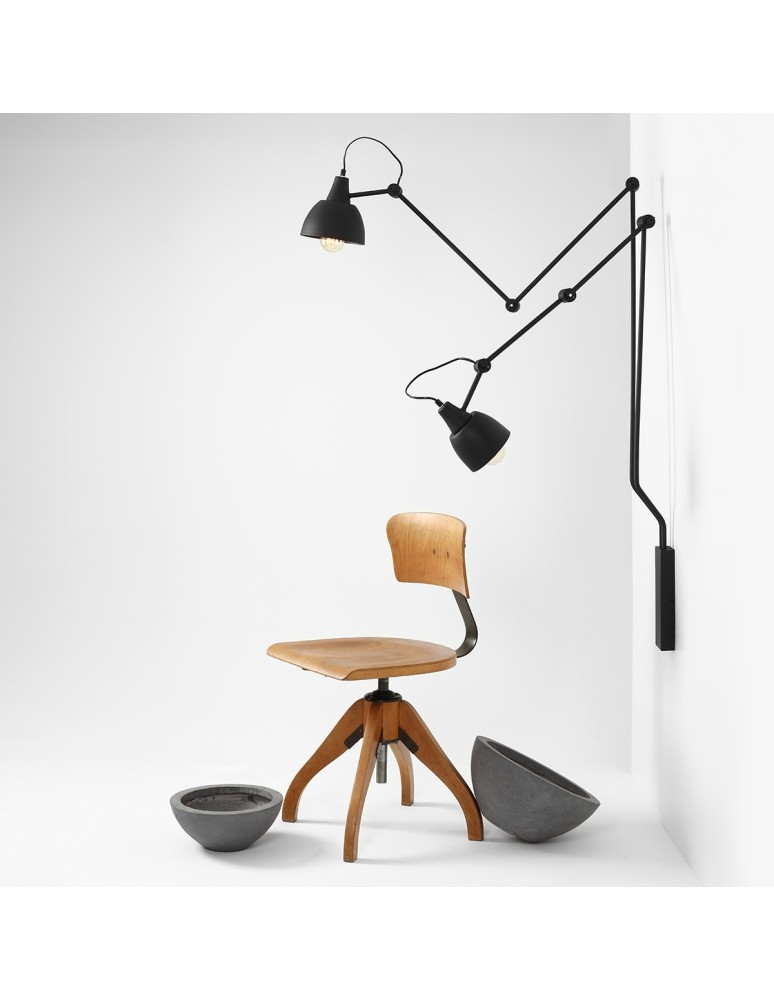 Cantilever wall lamps - Aldex Wall lamp Aida 2 Black 2 x max 15W LED (842D) - product kolory-swiatla.pl 4
