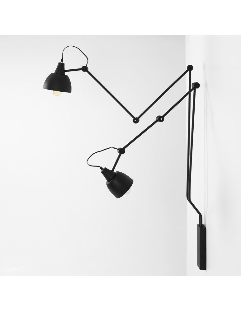 Cantilever wall lamps - Aldex Wall lamp Aida 2 Black 2 x max 15W LED (842D) - product kolory-swiatla.pl 5
