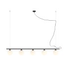 Pendant lamps spheres - Aldex Beryl Glass 5 Pendant Lamp Black 5 x max 10W LED (1006F1) - product 1