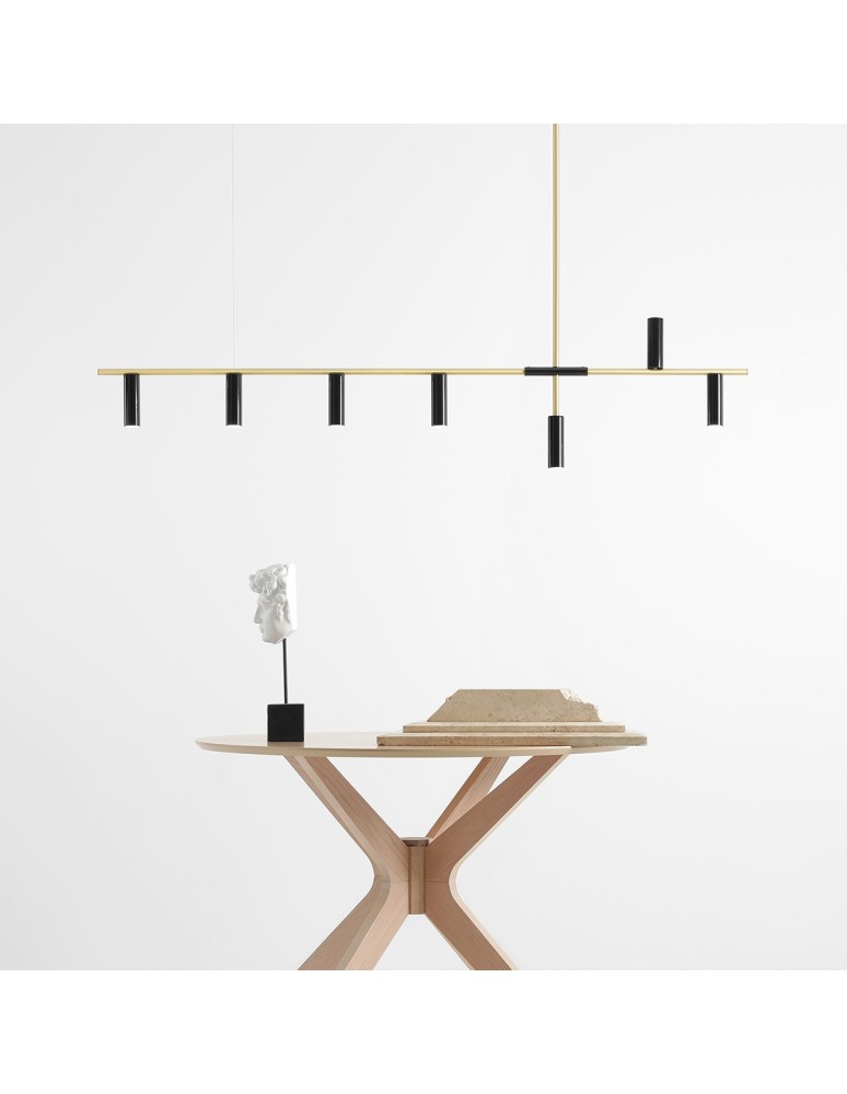 Pendant lamps over the island - Aldex Pendant Lamp Trevo 7 Black Brass 7 x 35W (1083T40) - product kolory-swiatla.pl 4