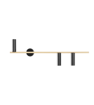 Wall lamps in brass - Aldex Wall lamp Trevo 3 Black Brass (Left) 3 x 35W (1083Y40) - product 1