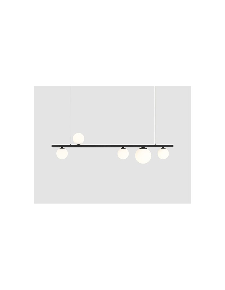 Pendant lamps spheres - Aldex Pendant Lamp Garda 5 Black 4 x max 10W LED / 1 x max 15W LED (1099F1) - product kolory-swiatla.pl 1