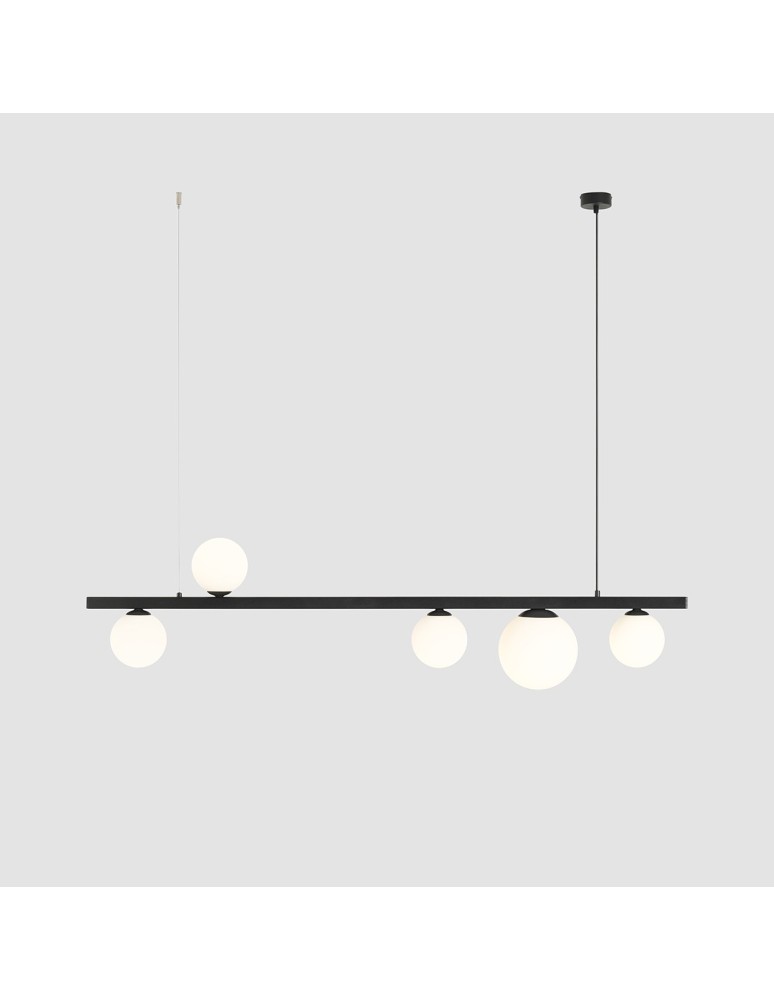 Pendant lamps spheres - Aldex Pendant Lamp Garda 5 Black 4 x max 10W LED / 1 x max 15W LED (1099F1) - product kolory-swiatla.pl 3