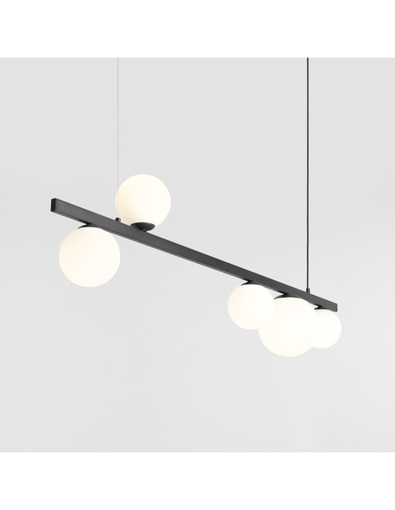 Pendant lamps spheres - Aldex Pendant Lamp Garda 5 Black 4 x max 10W LED / 1 x max 15W LED (1099F1) - product kolory-swiatla.pl 5