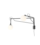Cantilever wall lamps - Aldex Wall lamp Soho Glass 2 Black 2 x max 10W LED (1105D1) - product 1