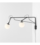 Cantilever wall lamps - Aldex Wall lamp Soho Glass 2 Black 2 x max 10W LED (1105D1) - product 3