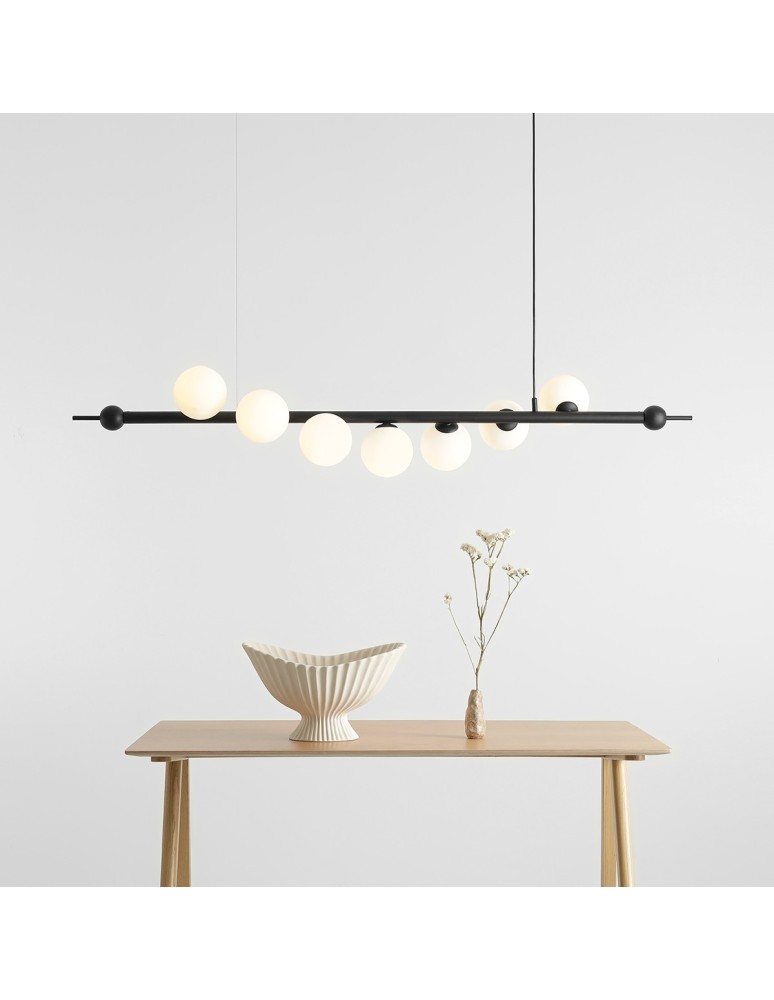 Pendant lamps spheres - Aldex Wave 7 Pendant Lamp Black 7 x max 10W LED (1115T1) - product kolory-swiatla.pl 3