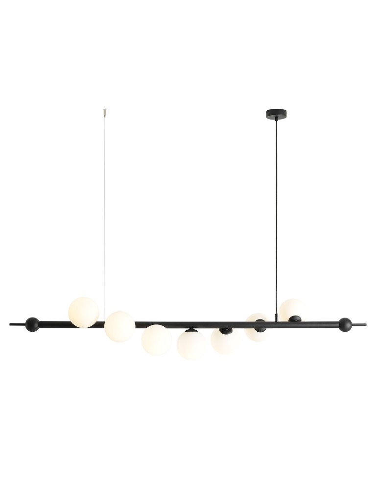Pendant lamps spheres - Aldex Wave 7 Pendant Lamp Black 7 x max 10W LED (1115T1) - product kolory-swiatla.pl 7