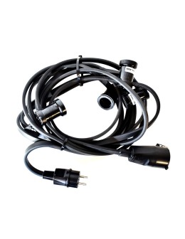 Eko-Light PROFESSIONAL GIRLAND IP44 BLACK 22M + SOCKET EKO1632