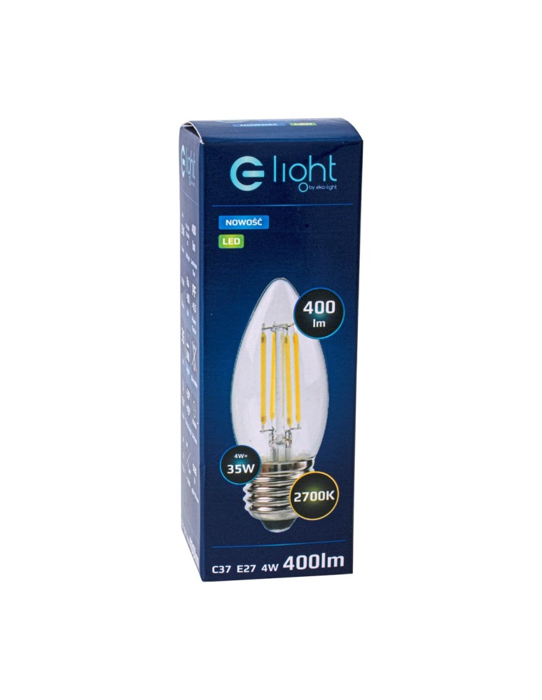 LED bulbs E27 230V - Eko-Light LED Filament Bulb 4W C37 E27 2700K EKZF003. - product kolory-swiatla.pl 3