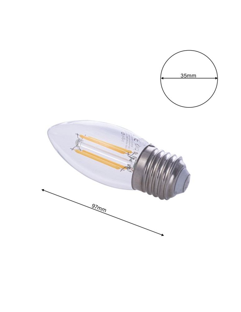 LED bulbs E27 230V - Eko-Light LED Filament Bulb 4W C37 E27 2700K EKZF003. - product kolory-swiatla.pl 6