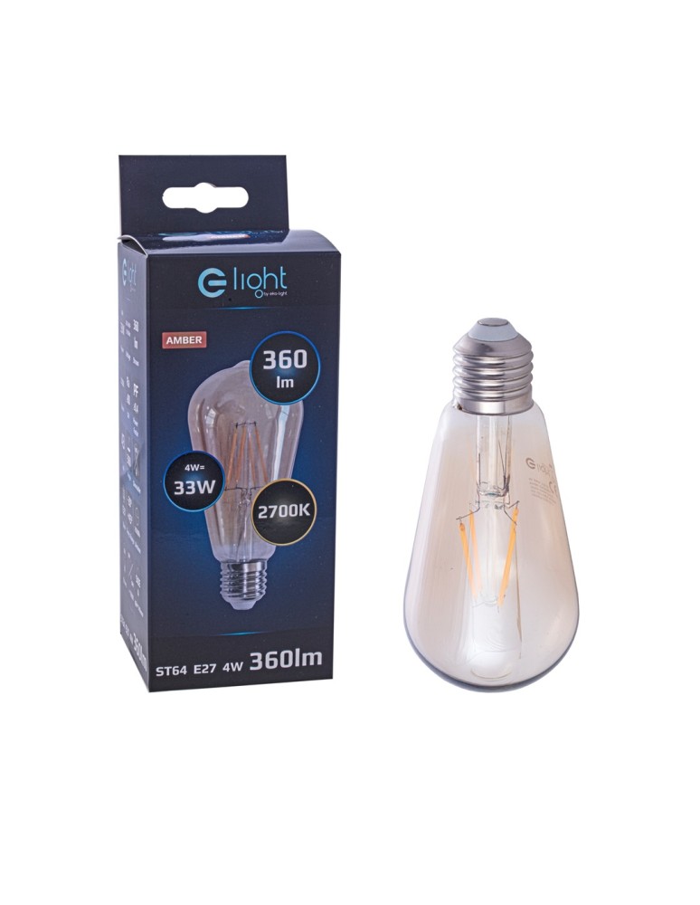 Decorative LED bulbs - Eco-Light Decorative Light Bulb 4W ST64 E27 Amber EKZA3621 - product kolory-swiatla.pl 2