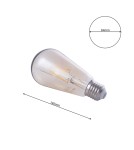 Decorative LED bulbs - Eco-Light Decorative Light Bulb 4W ST64 E27 Amber EKZA3621 - product 5
