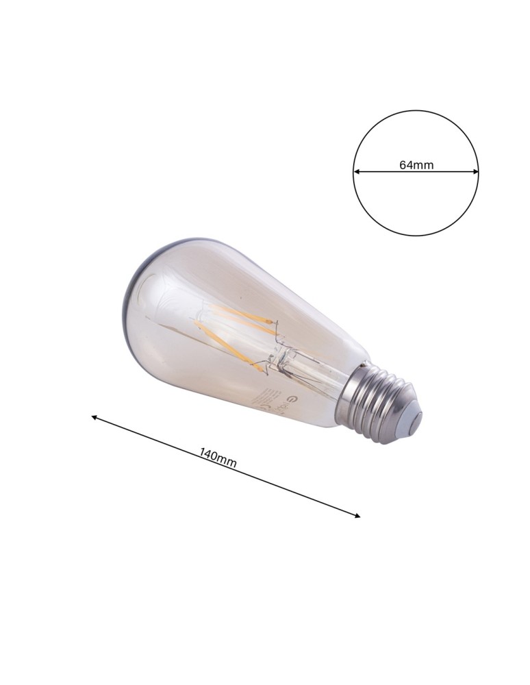 Decorative LED bulbs - Eco-Light Decorative Light Bulb 4W ST64 E27 Amber EKZA3621 - product kolory-swiatla.pl 5